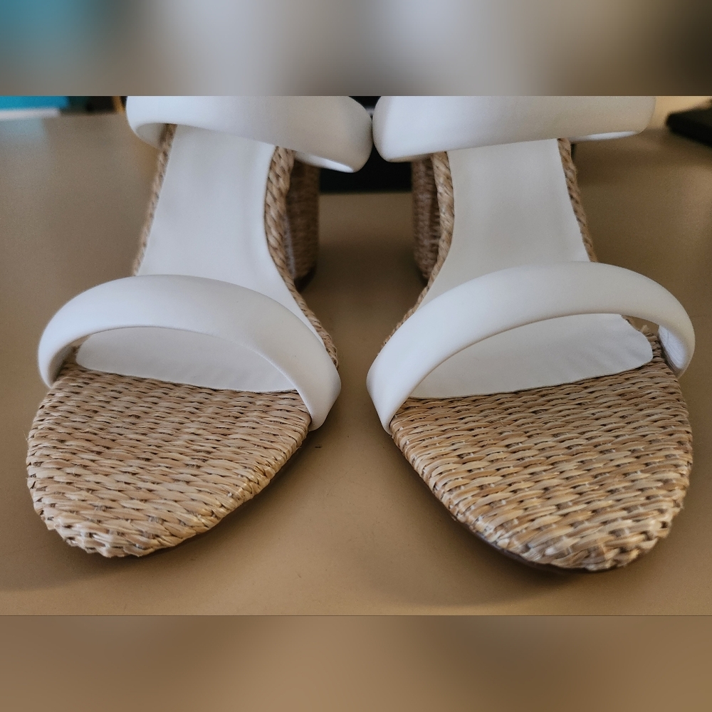 ShuShop Gardenia Wicker Block Heel Slide Sandal - NIB - Picture 7 of 15